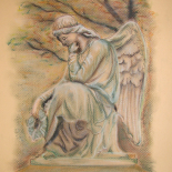 Cmentarny anioł (1). Styczeń 2009. Wymiary: 24x32cm.