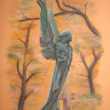 Cmentarny anioł (2). Styczeń 2009. Wymiary: 24x32cm.